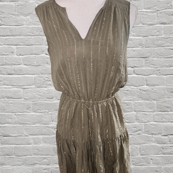 Joie Olive Midi Dress with Shimmering Accents - Picture 1 of 8